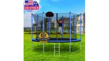 US stock Safe Backyard Trampoline with Enclosure Net large trampoline For Sale Outdoor1