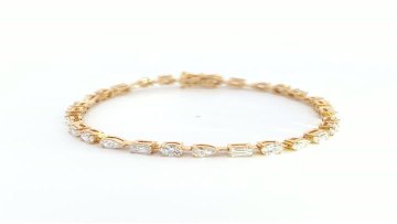 lab grown diamond tennis bracelet yellow gold