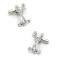 Sport Design Golf Club Cufflinks Non-fading Silver Color Cuff Links Wholesale&retail Quality Brass Material