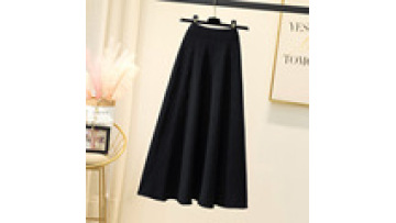 Custom Fall Winter Women's Long Pleated Knitted Dress by OEM Manufacturers1