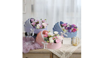 Hot Sale Flower Basket Gift Box Creative Bouquet Flower Packing Box Baby Full Moon Boat Gifts and Crafts Gift Box1