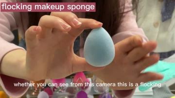 Makeup sponge-flocking blue