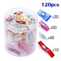Jiwuo 120pcs High Quality Patchwork Colorful Plastic Clothing Clips Fabric Quilting Sewing DIY Craft Tool Knitting Garment Clips