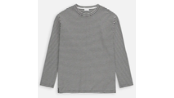 Custom High Quality Oversized 100% Combed Cotton Plain Tshirt Long Sleeve Striped Tshirts1
