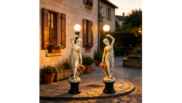 Pair of Statue Lamps Standard Composition