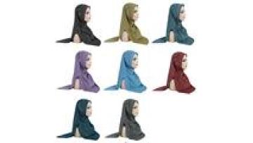 A Dozen Popular Cross-border Muslim Arab Instant Cotton Jersey Bamboo Hijab Islamic Headscarf1