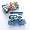 Children's Underwear for Kids Boy Cute Panties Cartoon Print Underpants Train Boxers Toddler Car Print Comfortable Shorts 4pcs