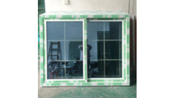 Double Glazed UPVC Kinbon Profile Four-Leaf Aluminum Sliding Window with Mesh1