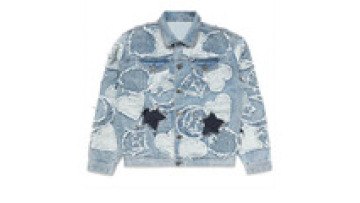 Fashion streetwear ripped oversized mens jean jacket printed distressed denim jackets1