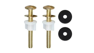 Brass-Plated Heavy-Duty Toilet Bolts, Double-Layer Washers and Rubber Gaskets1