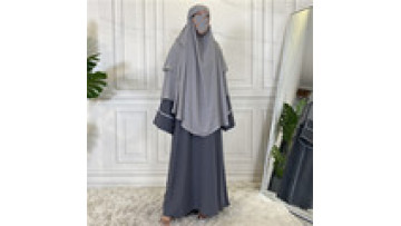 Wholesale  Khimar Dubai Libya 3 Layers Solid Islamic Muslim Long Khimar Scarf Malaysian Hijab Shawl for Women Eid Collection1