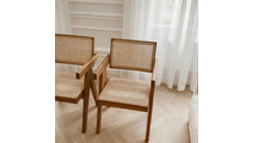 Hot sale modern luxury fashion cafe furniture wood and wicker restaurant dining chair1