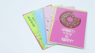 Custom Printing Chocolate Fragrance Donut Happy Birthday Greeting Cards with Envelopes1