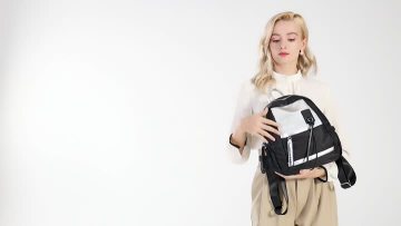black and silver backpack
