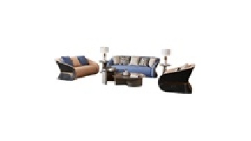 Luxury High Gloss Real Genuine Leather Lacquer Teak Wood Veneer Living Room Sofa Set1