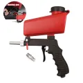 Portable Gravity Pneumatic Sandblasting Guns 90psi Adjustable Small Air Blasting Machine Derusting Sandblasting Spray Gun Set