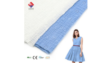Factory Custom 100% Cotton Knitting Punch Hole Jacquard Embroidery Fabric for Women Clothing with Hole Jacquard1