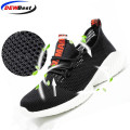 Steel toe shoes breathable safety shoes men's and women Lightweight summer anti-smashing piercing work sandals Single mesh sneak