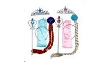 Wholesale frozen party decoration Anna Elsa Tiara Sets Baby Girl Crown Wigs And Gloves Kids Princess Dress Up Party Accessories1