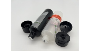 transparent black body lotion tube for men