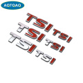 AQTQAQ 1Pcs 3D Metal TSI Car Side Mudguard Rear Trunk Emblem Badge Sticker Decals,Universal Car Accessories Decorations Stickers