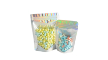 Wholesale Customized Glossy Colorful Holographic Resealable Aluminum Foil Zip Lock Stand Up Pouch1