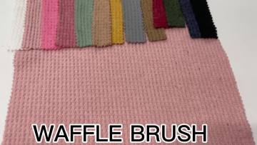 Soft Hand Feeling Polyester Rayon Elastane material One Side Brushed Waffle Knit Fabric for clothing1