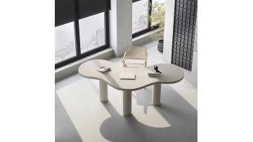Cloud-Shaped MDF Dining Table for Small Spaces | Minimalist Scandinavian Home Office & Dining Ideas