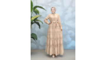 Lace Wholesale Middle East Islamic Clothing Muslim Women's Dress Belted Maxi Dress Modest Beaded Dubai Jellabiya for Eid Ramadan1