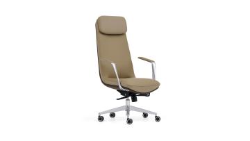 Office Furniture Luxury High Quality Comfort Ergonomic Genuine Leather High Back Swivel Executive Office Chair with Adjustable Revolving Features