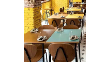 Factory wholesale commercial  fashion    wooden furniture cafe metal and wood dining  kitchen  restaurant table1