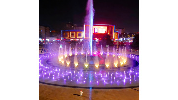 Square Dryland Musical Fountain Easy Install Patio Light Show