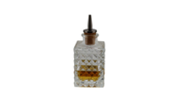 Vintage Glass Bitter Bottles with Metal Dash Top1