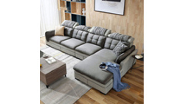 Nordic Concubine L-Shaped Sofa Modern Simple Living Room Combination Furniture Set Long Fabric Sectional Sofa1