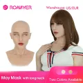 Roanyer May Realistic Silicone Sexy Women Mask Fake Face Halloween masken For Crossdresser Transgender Male To female Masquerade