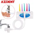 AZDENT Faucet Water Dental Flosser Oral Jet Irrigator Water Irrigation Flossing Teeth Brush SPA Tooth Clean Noiseless for Family