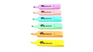 Non-Toxic No Smear Chisel Tip Highlighters - Pastel Colors for School and Office1