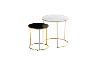 TL-AS318 Nesting End Tables with Clear Glass – Space-Smart Corner Duo