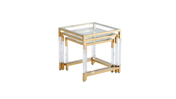 AC11 Modern Nesting Tables with Glass Top & Acrylic Base