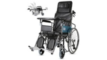 High Backrest Manual Wheelchair Full-Reclining & Foldable 150kg Load-Bearing Scooter for Elderly Toilets Factory Outlet1