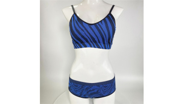QF2198 2197 zebra pattern seamless rib tank top and hipster