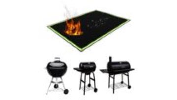 HUICAI Under Grill Floor Protecter Fireproof Mat Waterproof Oil-Proof Grill Pads Fire Pit Mat Fireplace Mat Reflective Trim1