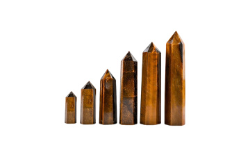 Yellow Tiger Eye Single Pointed Hexagonal Prism Beads Ornament-20SP1492-A2