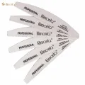 5Pcs/lot Gray Wooden Nail File 100/180 Half Moon Sandpaper Nail Buffer Grinding Polishing Files Double-sided Manicure Tools