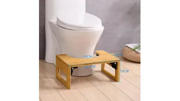 Bamboo Foldable Toilet Stool for Squatting Bathroom Foot Rest1