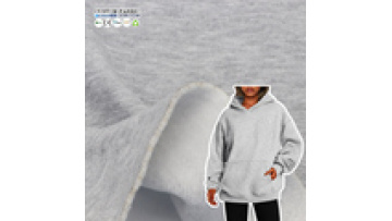 Stock 280GSM CVC Sweatshirt Hoodie Fabric 49%Polyester 51%Cotton Brushed Fleece Knitted Fabric for Winter Garment1