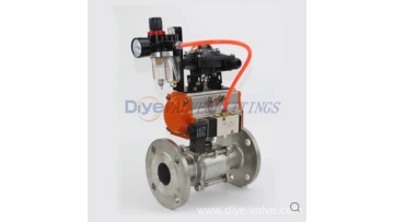 3 Piece ball valves with Pneumatic Actuator