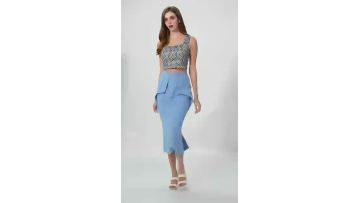 Printed Square-neck Short Vest
