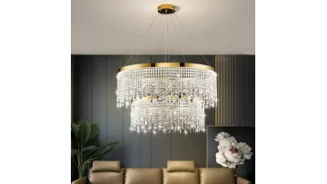 Luxurious Gold Crystal Pendant Light for Elegant Weddings1