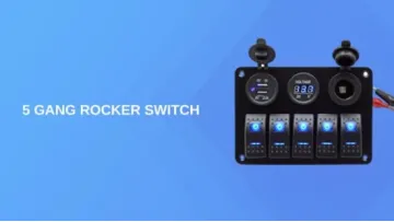 10 Gang Marine Rocker Switch Panel with Digital Voltage Display + Cigarette Lighter1